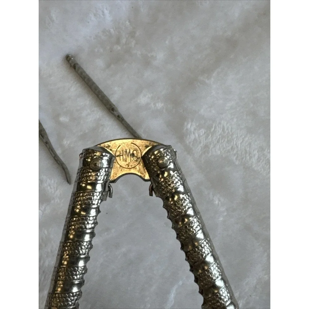 Vintage Silver Tone Nut Cracker Set‎ with Picks Ornate Engraved Design